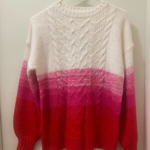 89th & Madison white and Pink Gradient Sweater SIZE S NEW WITHOUT TAGS ACRYLON